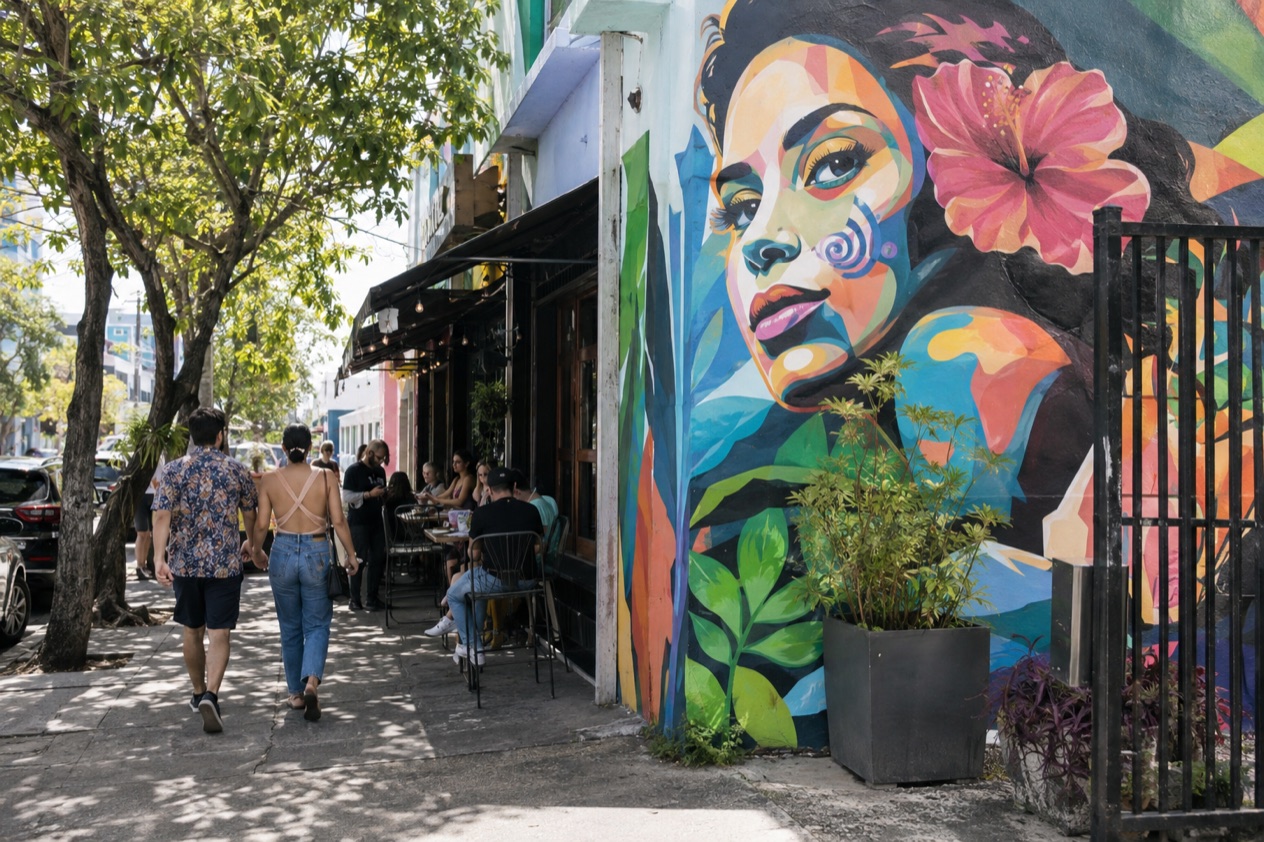 Street art on a wall in Santurce