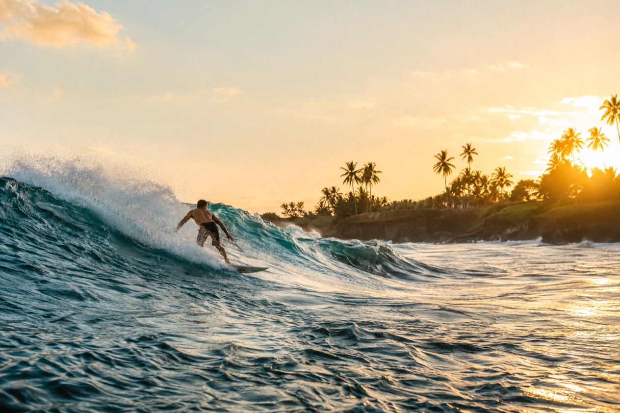 A surfer on the west coast